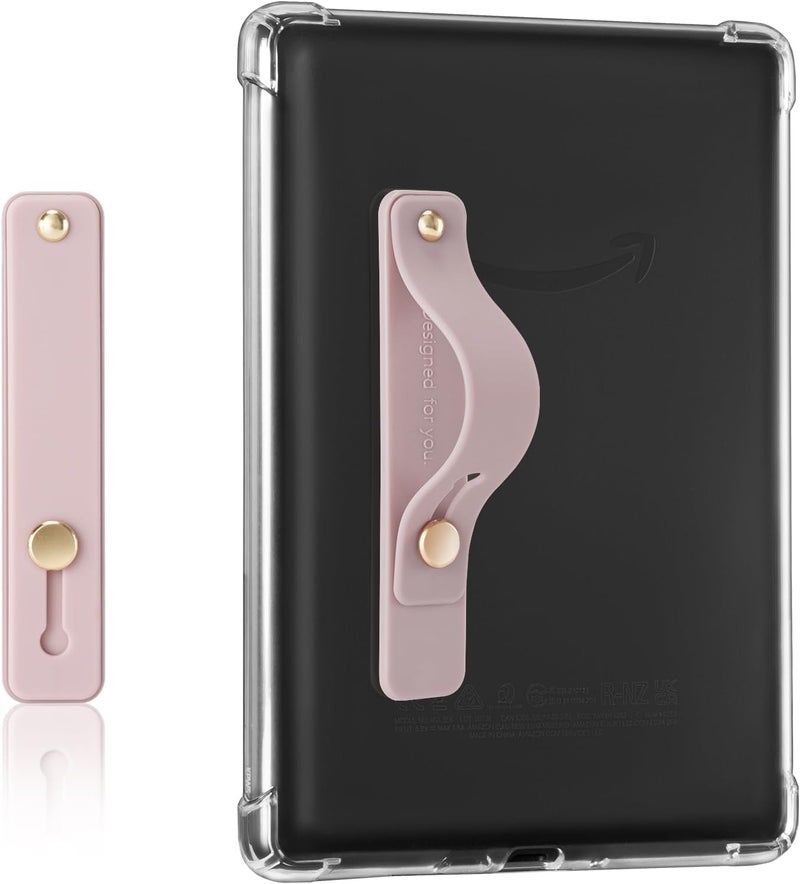 CoBak Hand Strap Holder for Kindle/Tablet - Lightweight TPU One-Handed Grip with Strong Stick, Stand for Phone, Adjustable Tightness for Kindle/Kobo/Voyaga/Lenovo/Sony E-Book Tablet, Pink - Image 1